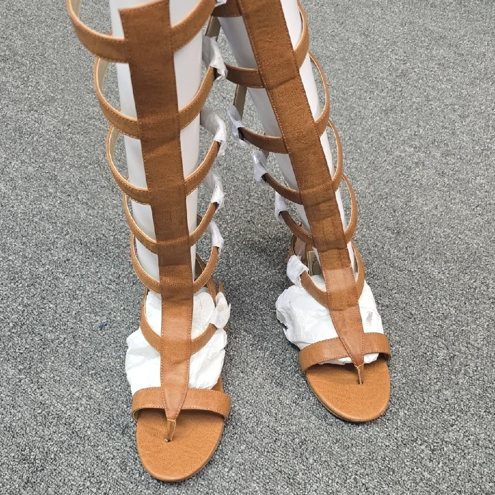 Kids Tan Gladiator Boots